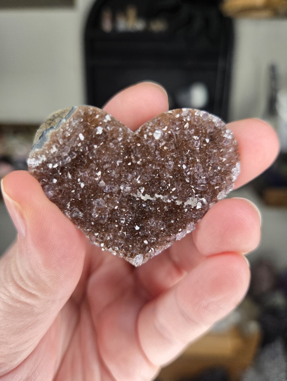 Sparkly Amethyst Crystal Heart